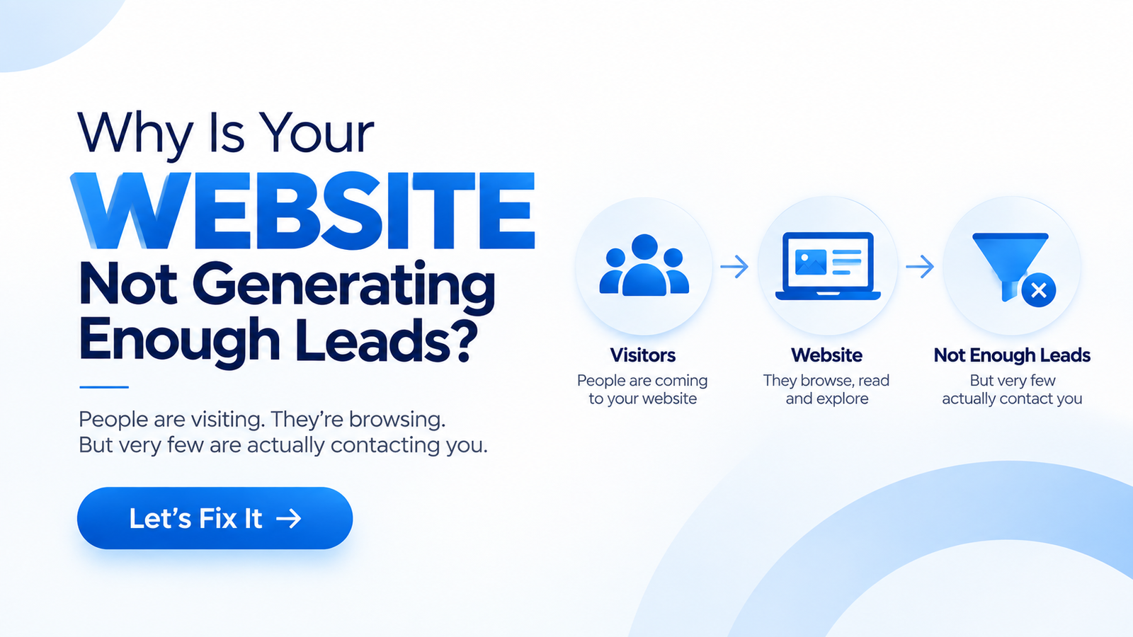 Why Is Your Website Not Generating Enough Leads — a blog post by Extradigitz on the most common reasons websites fail to turn visitors into leads