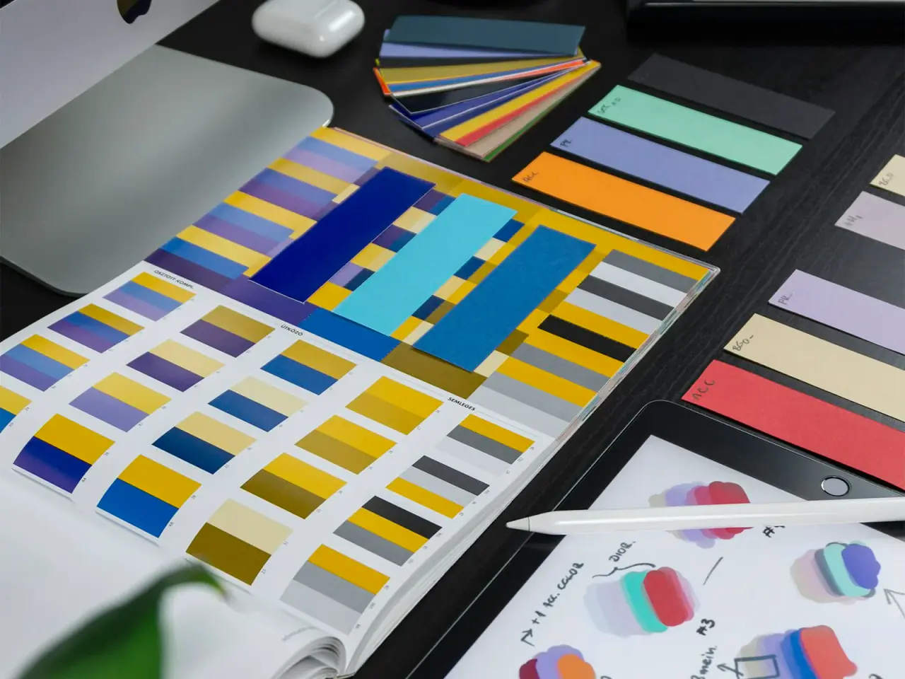 Brand identity and design materials, representing creator brand development